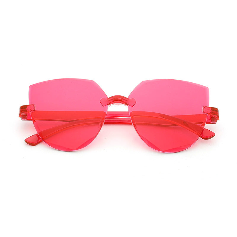 Wholesale PC Frameless One Piece Jelly Clear Sunglasses