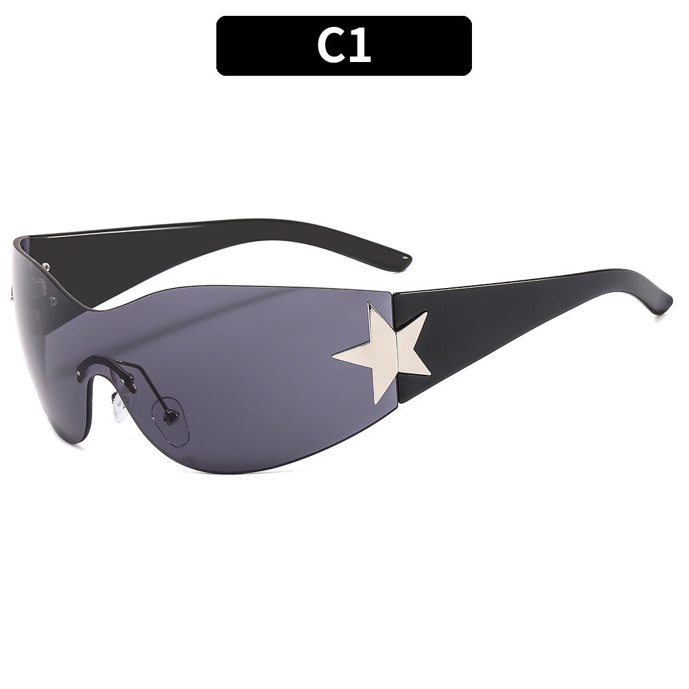 Wholesale PC Y2K Pentagram One-piece Sunglasses