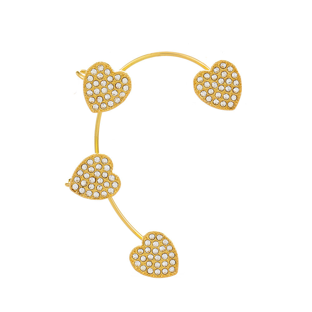 Venta al por mayor Pendientes de aleación de manguito de oreja de mariposa de diamante