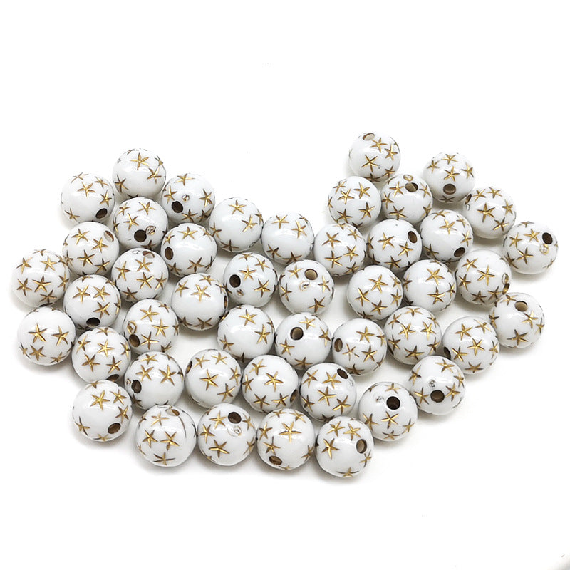 Wholesale 50PCS/Pack Acrylic Star Beads 8/10MM