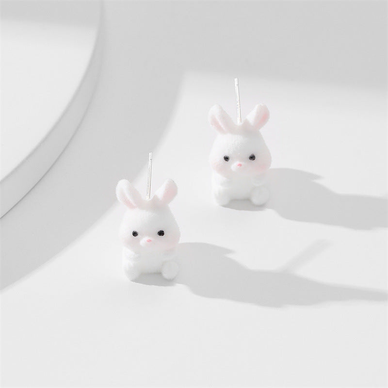 Wholesale Cute Animals Cartoon Flocking Earrings