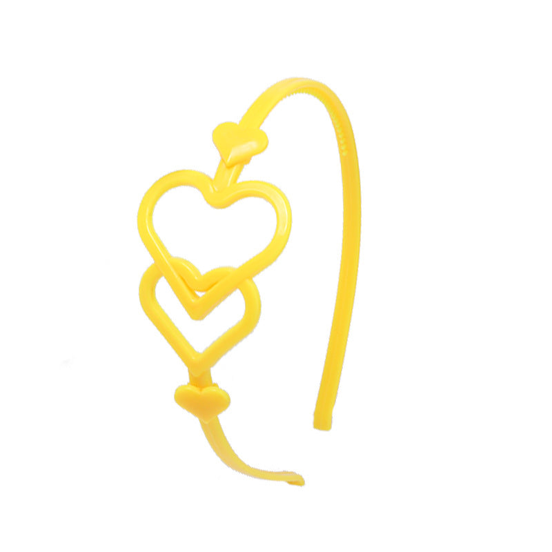 Wholesale Three-dimensional Hollow Candy Color Peach Heart Plastic Hairband