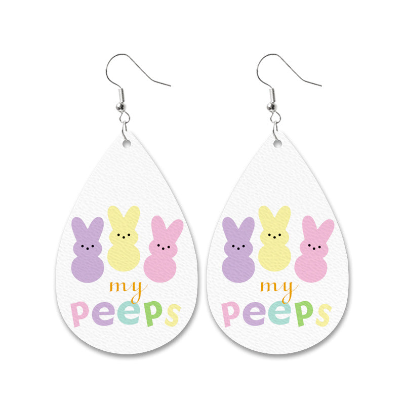 Wholesale Easter Bunny Leather Earrings