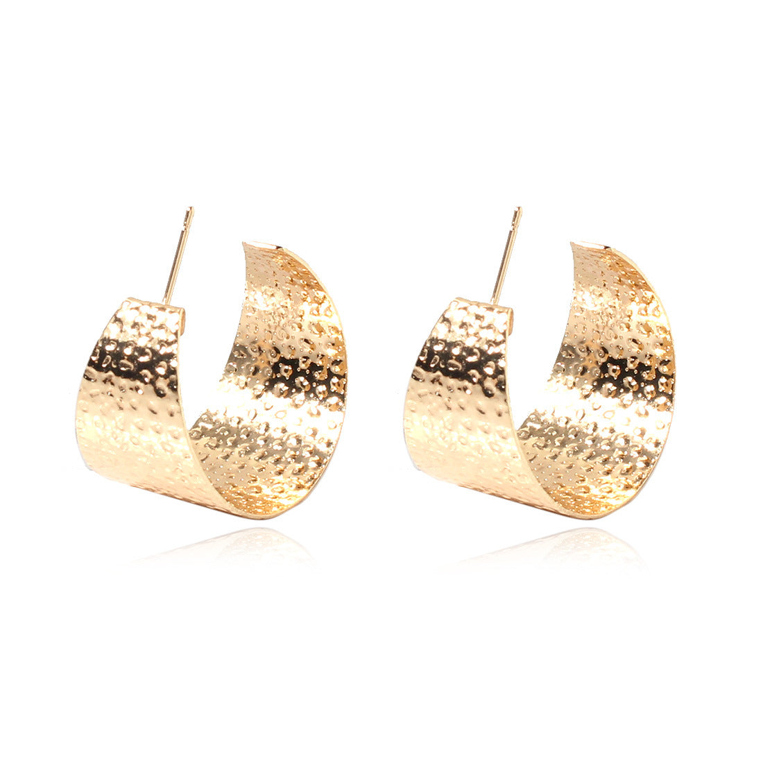 Wholesale Gold Big Half Round Alloy Earrings