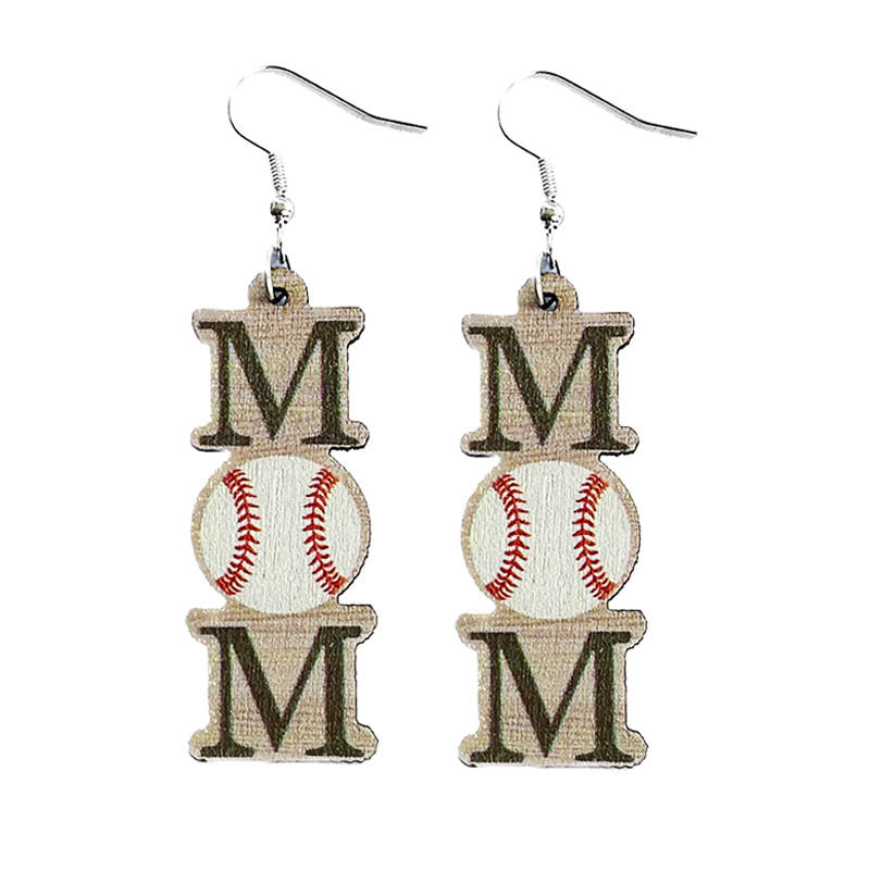 Wholesale 2 Pairs/Pack Mother's Day Ball Game Earrings