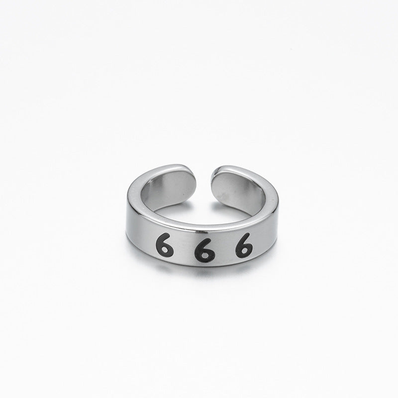 Wholesale Lucky Angel Numbers Stainless Steel Rings