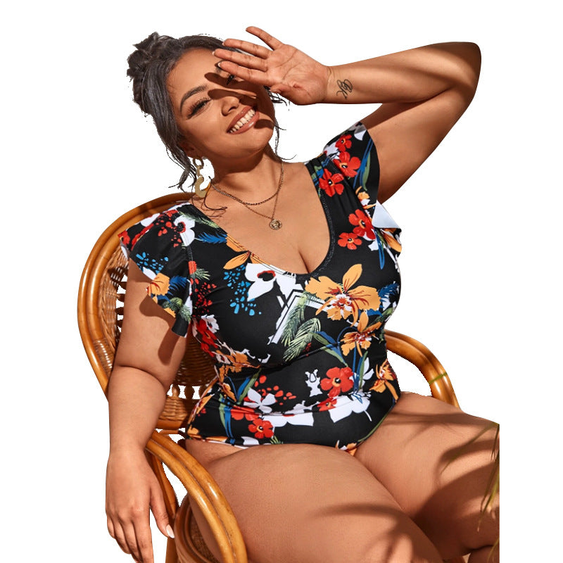 Traje de baño de una pieza de talla grande al por mayor Poliéster