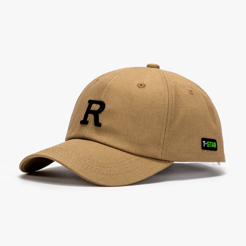 Wholesale R Logo Letter Embroidery Cotton Peaked Cap