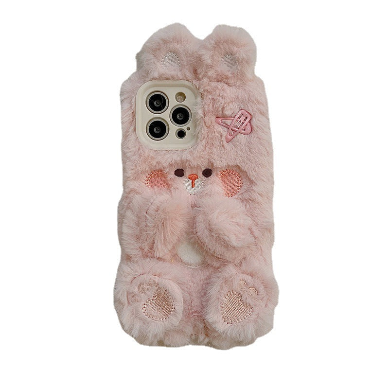 Venta al por mayor Caja Del Teléfono De La Felpa Del Conejito Rosa De La Horquilla