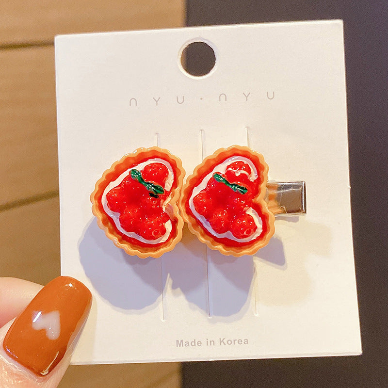 Wholesale Acrylic Funny Food Hair Clips 10PCS