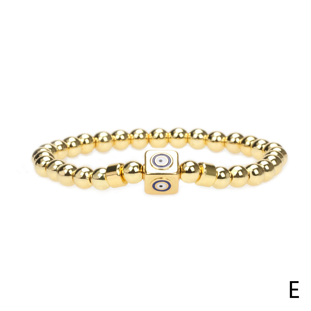 Wholesale Color Devil Eye Copper Beaded Bracelets