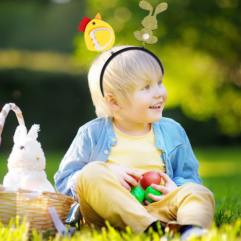 Diadema plástica al por mayor de los niños del conejito del huevo de la historieta de la decoración de Pascua