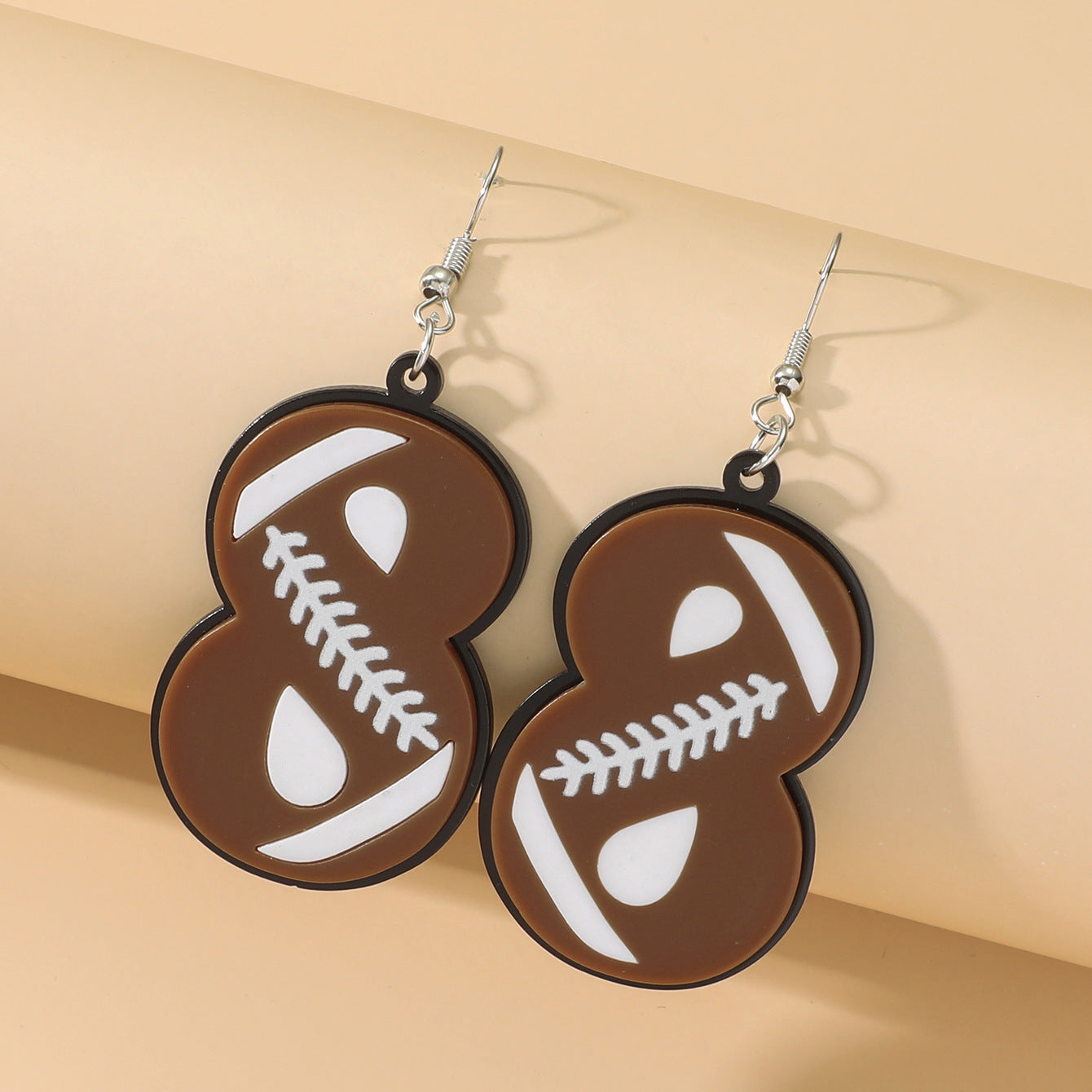 Wholesale Sports Rugby Acrylic Earrings
