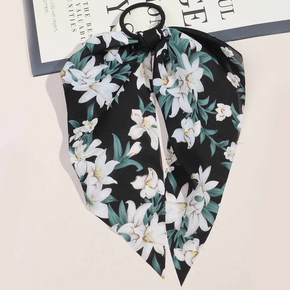 Wholesale Cow Streamers Fabric Hair Scrunchies