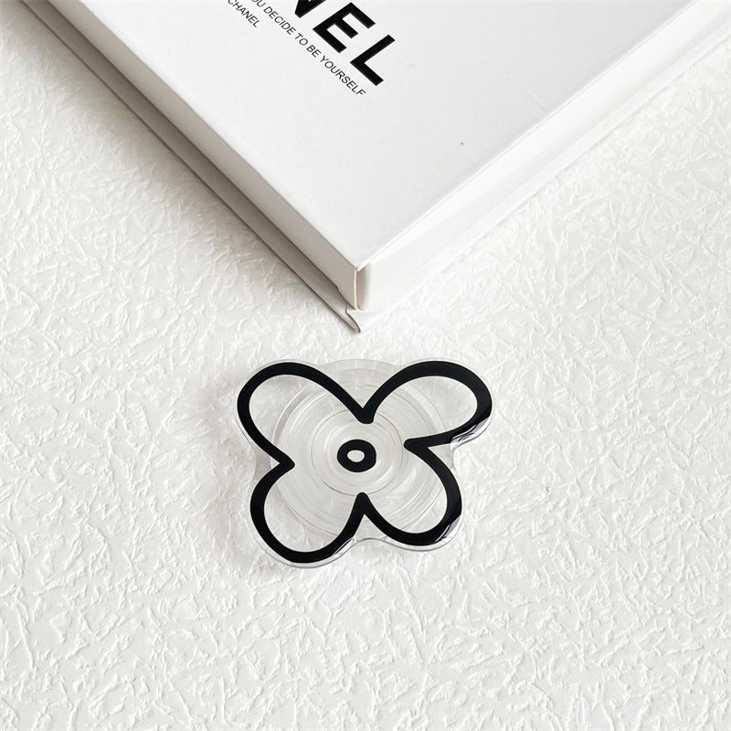 Tenedor plegable retráctil al por mayor del teléfono de la flor de mariposa del gato negro de acrílico