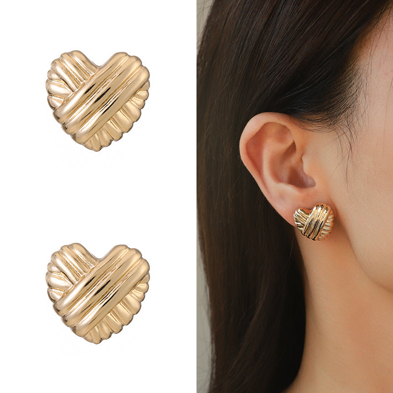 Wholesale Valentine's Day Heart Peach Alloy Earrings Set