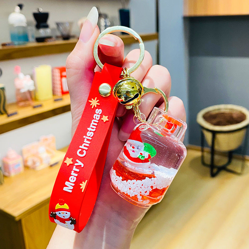 Wholesale Christmas Gas Tank Floating Bottle Acrylic Keychain
