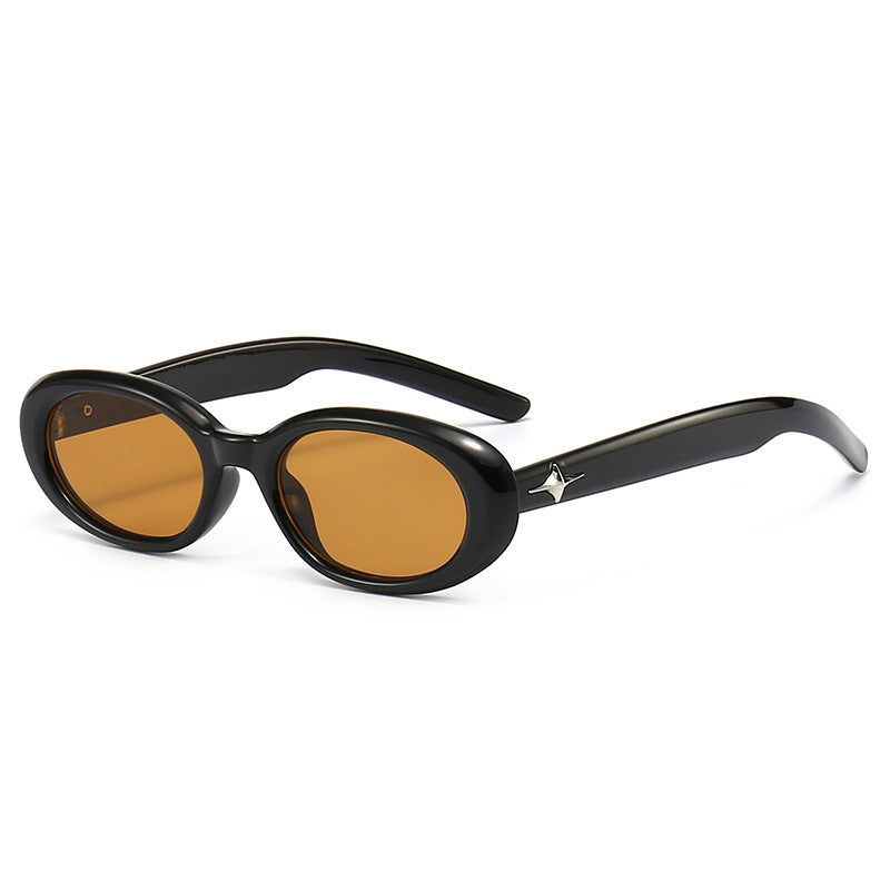 PC al por mayor Marco pequeño gafas de sol ovaladas