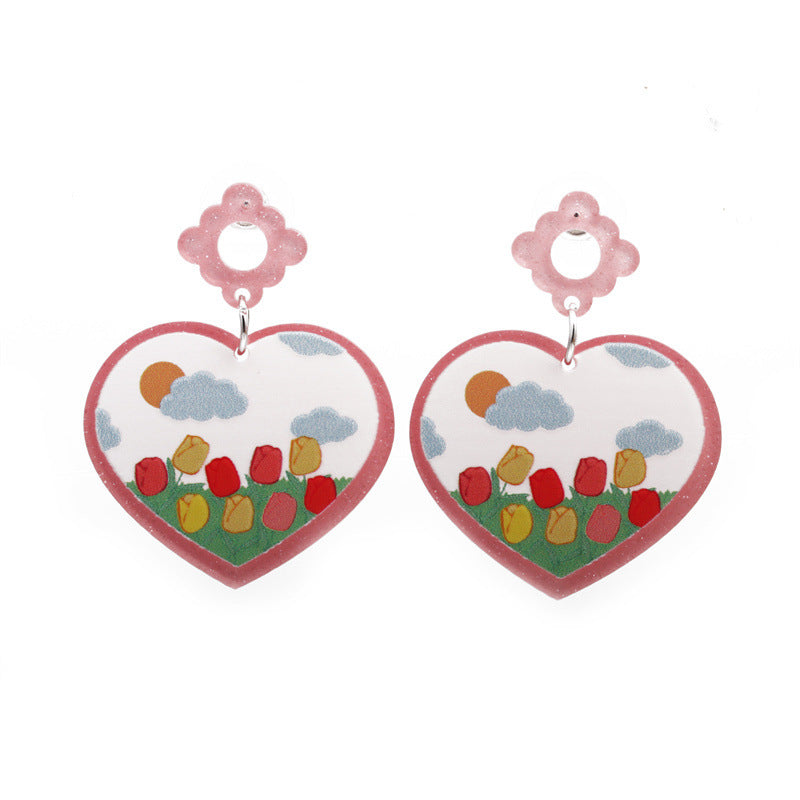 Pendientes De Acrílico Mariposa Corazón al por mayor