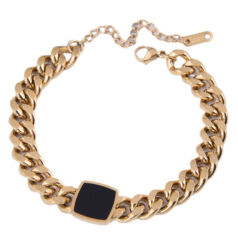 Venta al por mayor Pulsera De Acero De Titanio Simple De Cuatro Cuadrados