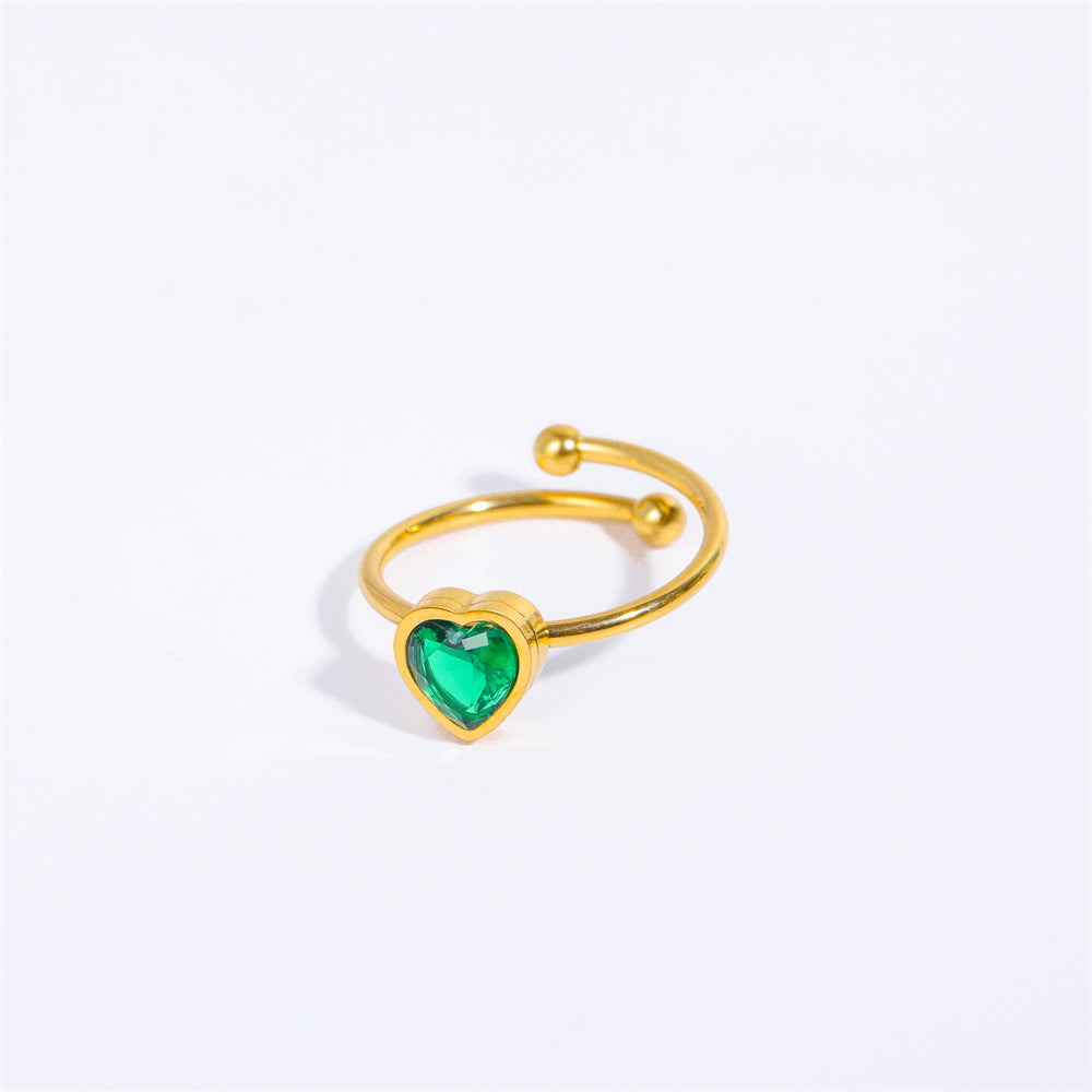 Wholesale Stainless Steel Open Heart Plated 18K Gold Ring