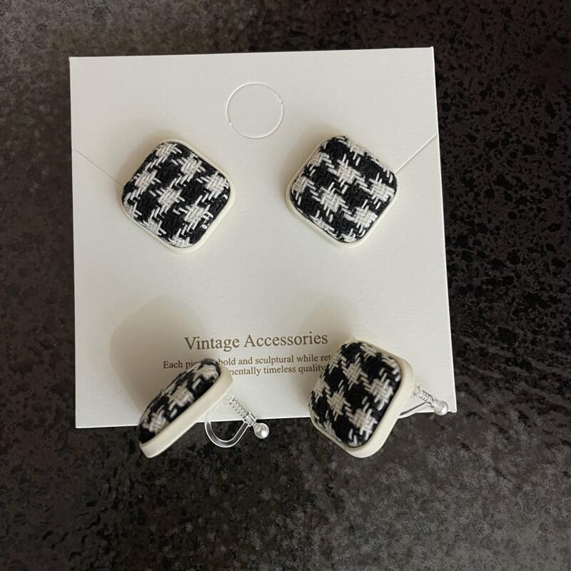 Wholesale Houndstooth Zebra Fabric Earrings