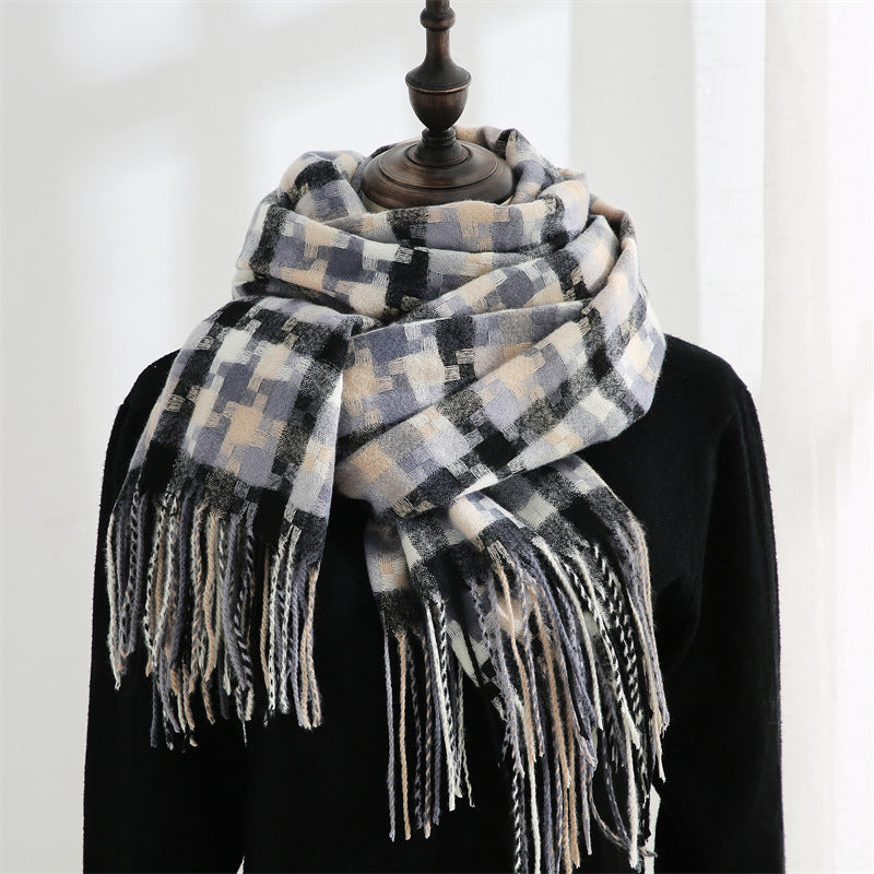 Wholesale 2023 Winter Long Tassel Imitation Cashmere Warm Scarves