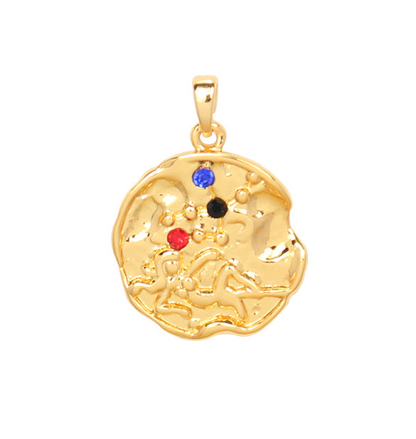Wholesale Zodiac Gold Coin Pendant Copper Necklaces