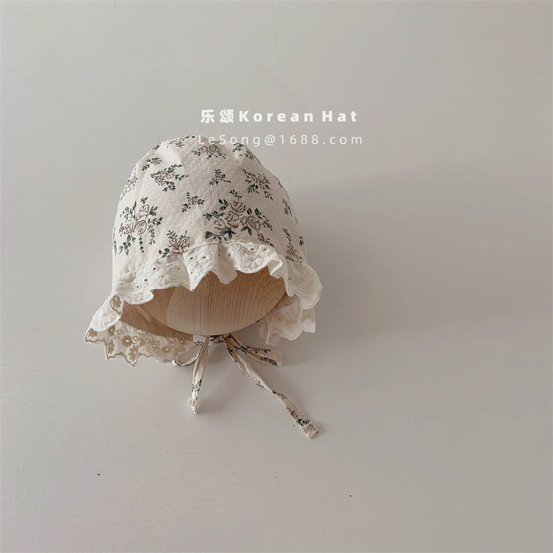 Wholesale Cotton Girls Princess Lace Floral Hat