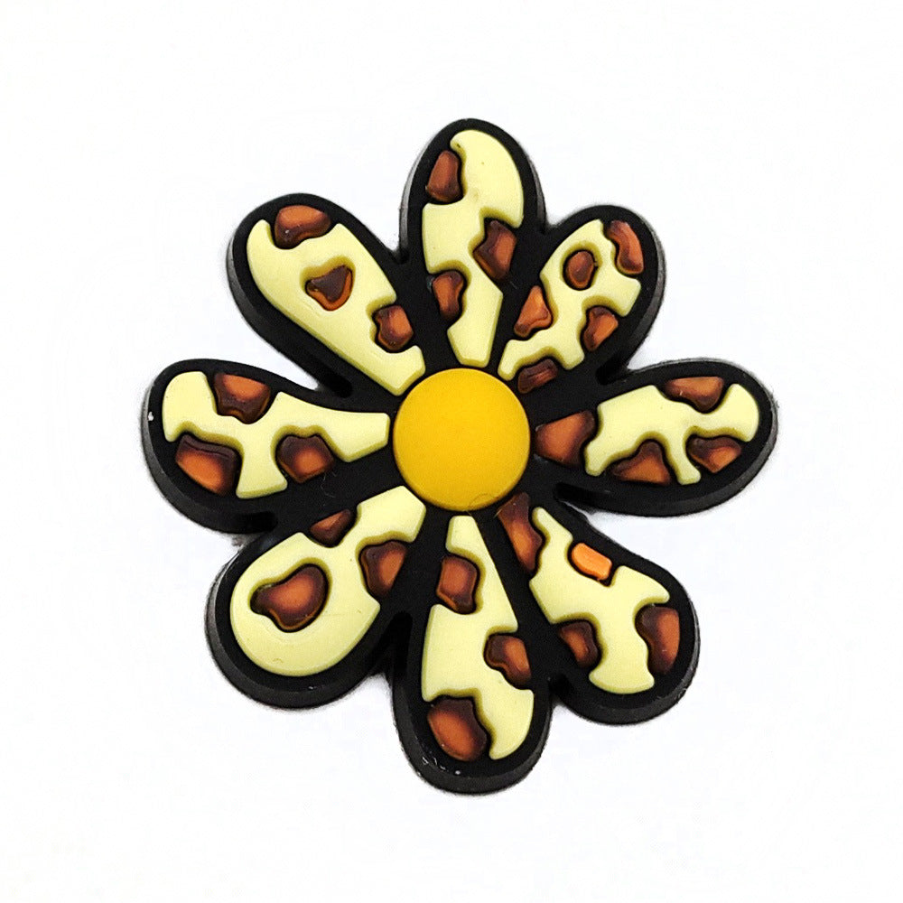 Wholesale 10pcs  Pvc Leopard Print Series Hole Shoes Decoration