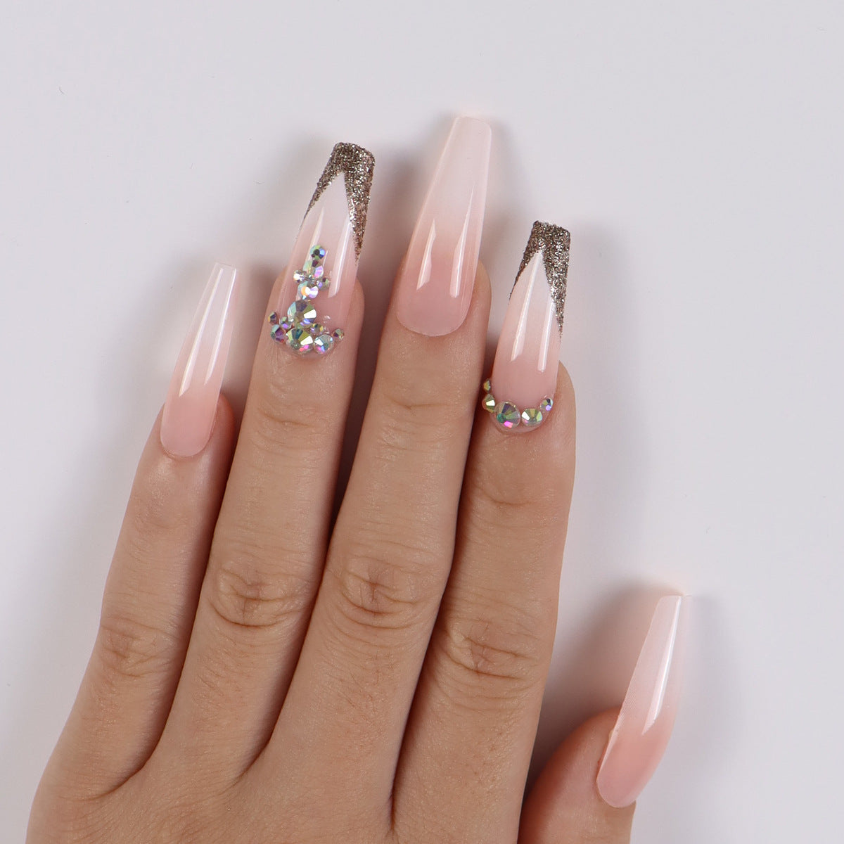 Parches de mejora de uñas largas de plástico de plástico de 24 piezas al por mayor