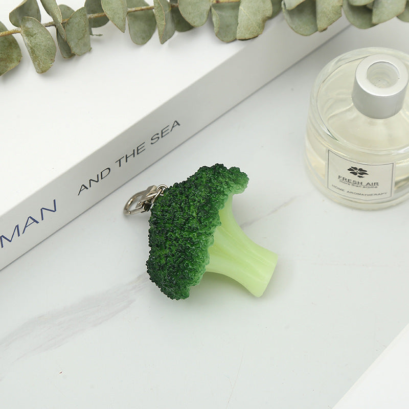 Wholesale PVC Imitation Broccoli Creative Keychain