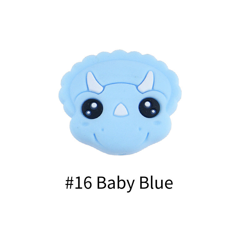 Wholesale 20PCS Dinosaur Silicone Beads 26X30mm