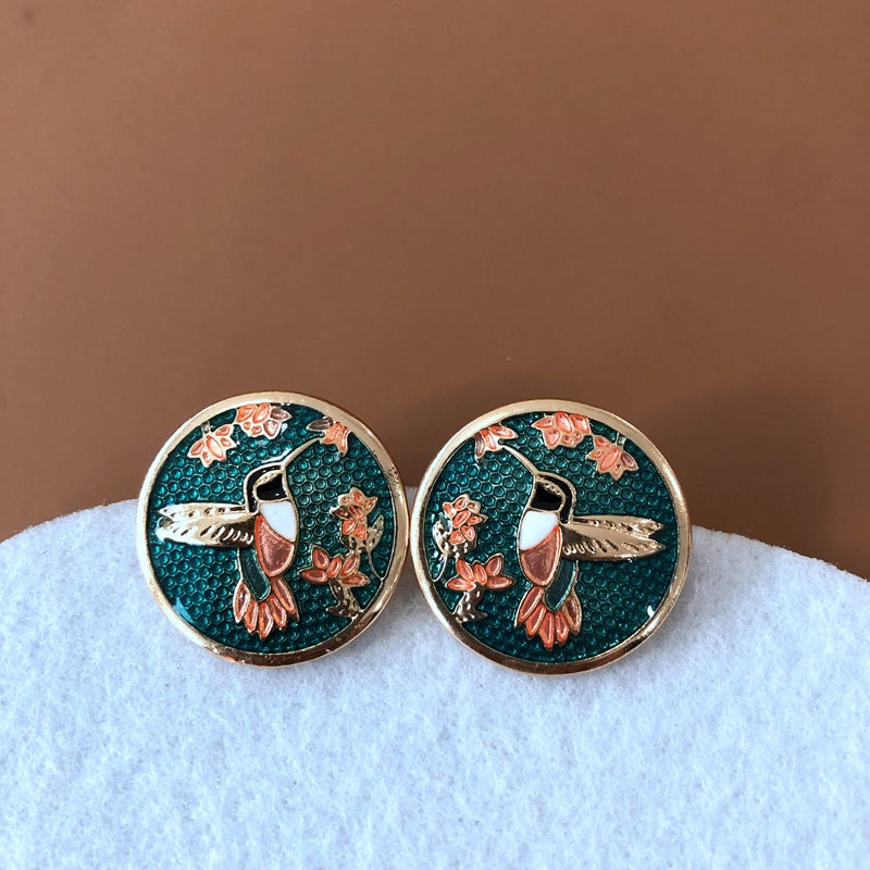 Wholesale Vintage Sky Blue Enamel Alloy Earrings