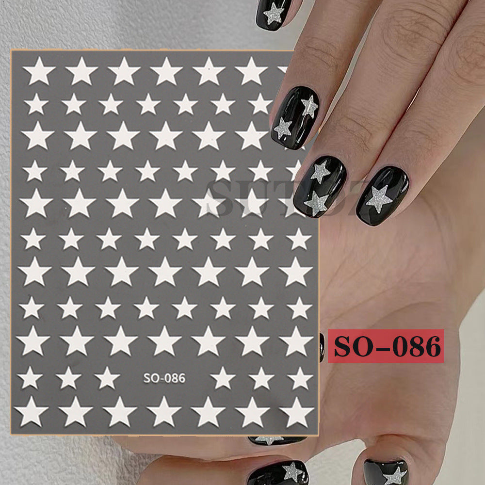 Wholesale Pentagram Love Plastic Nail Stickers