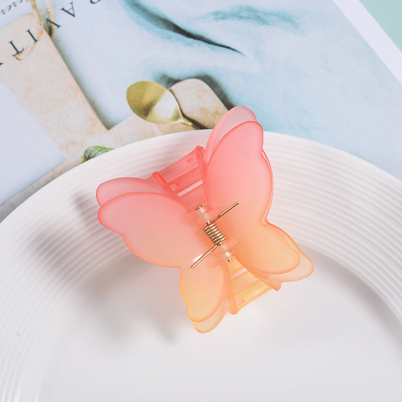 Wholesale Butterfly Gradient Matte Resin Hair Clips