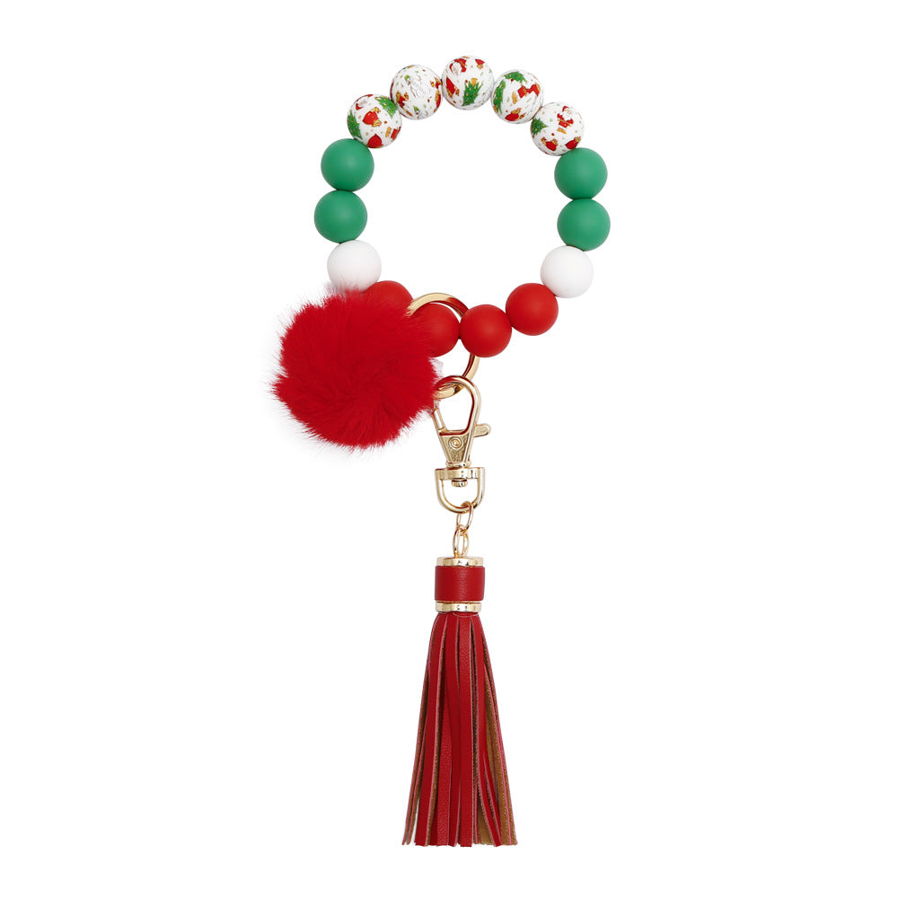 Wholesale Hand Woven Tassel Christmas Tree Keychain
