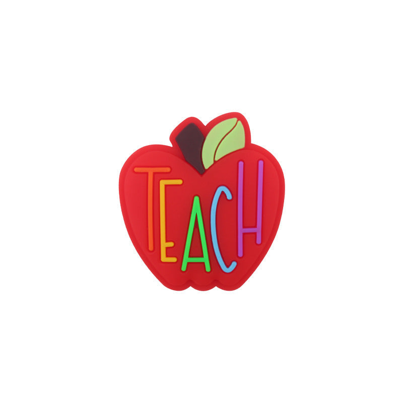 Wholesale Cartoon Apple Teacher Silicone Focal Beads