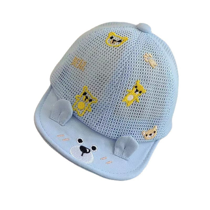Wholesale Cotton Kids Animal Embroidery Thin Mesh Cap
