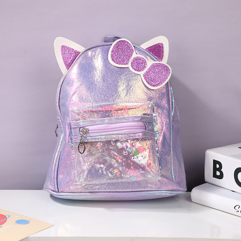 Venta al por mayor PU Bowknot Niños Mochila