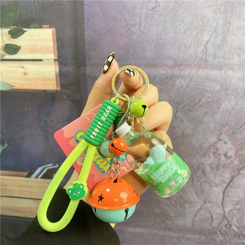 Aceite acrílico al por mayor en la cadena de llave de la botella de deriva líquida