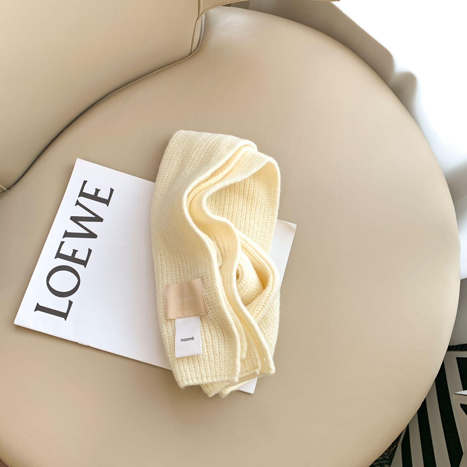 Wholesale Kids Australian Wool Solid Color Simple Double-sided Wool Scarf