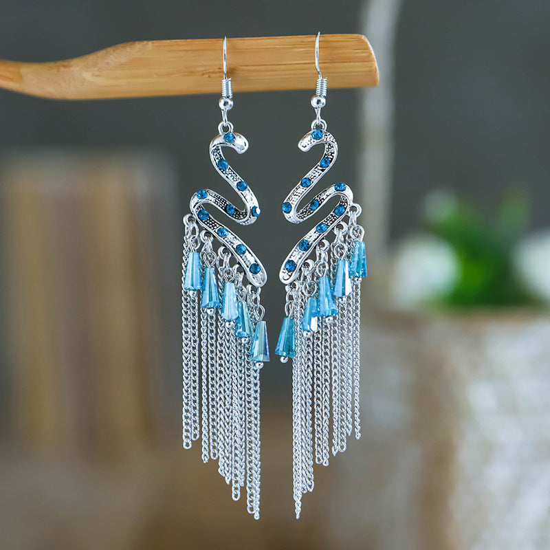 Wholesale Vintage Snake Long Alloy Earrings