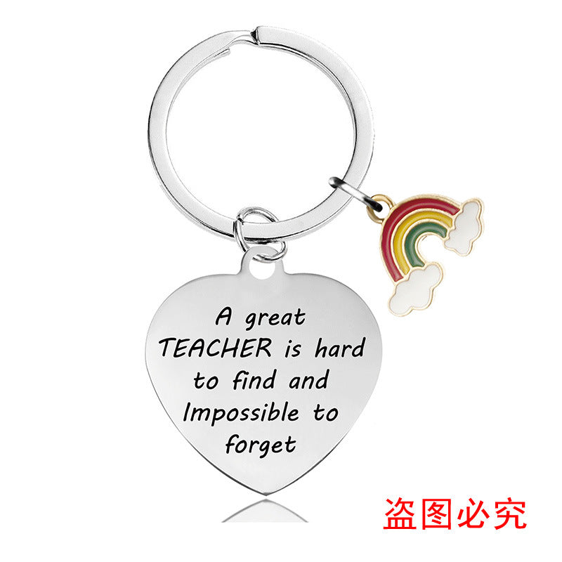 Wholesale Teacher's Day Stainless Steel Keychain Thanksgiving