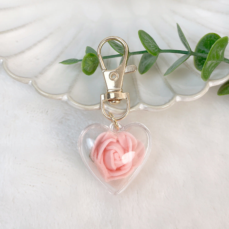Wholesale Rose Preserved Flowers Acrylic Keychains