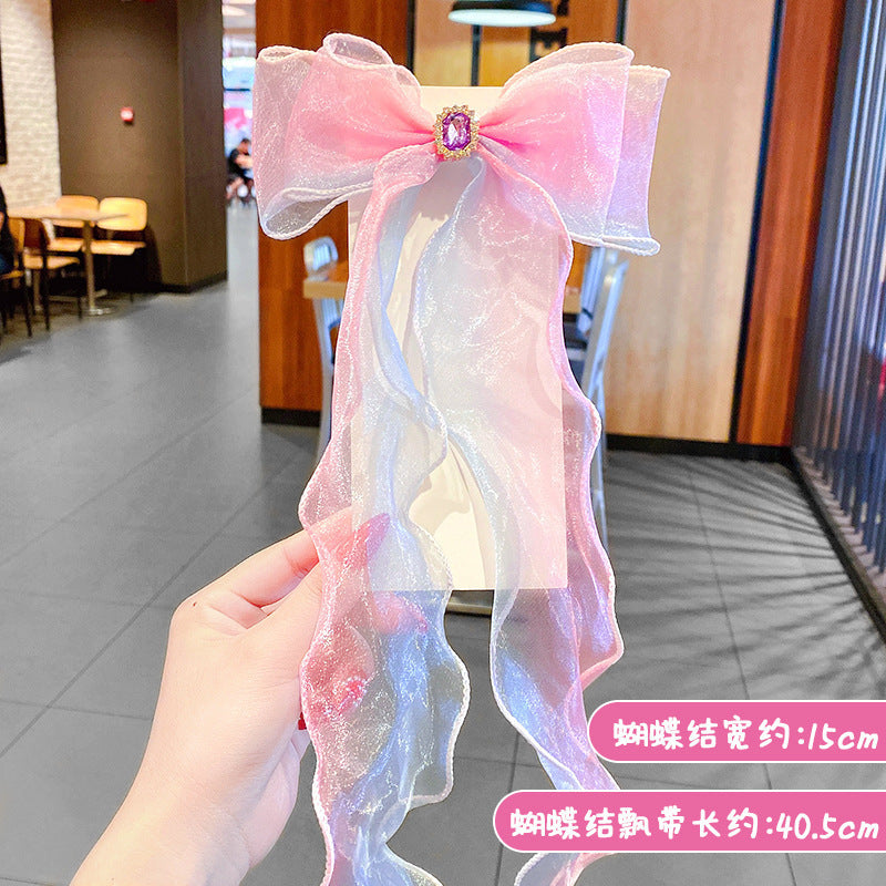 Wholesale Mesh Children Ribbon Bow Hair Clip