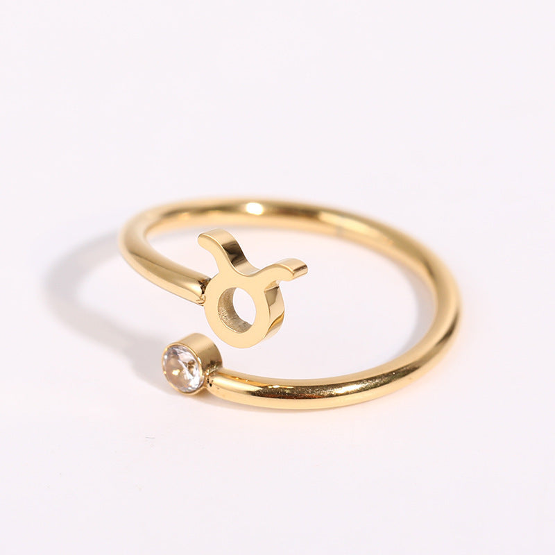 Wholesale 18K Gold Plating 12 Constellation Copper Rings