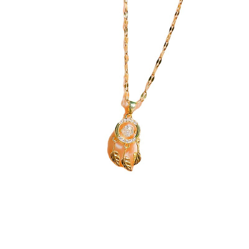 Al por mayor 12 piezas/paquete de titanio acero incrustado de circón colgante neto de ensueño