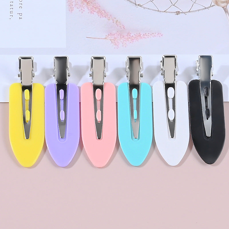 Clips de cabello de resina sin trazada sin trago de pegamento de color crema de 10 piezas al por mayor