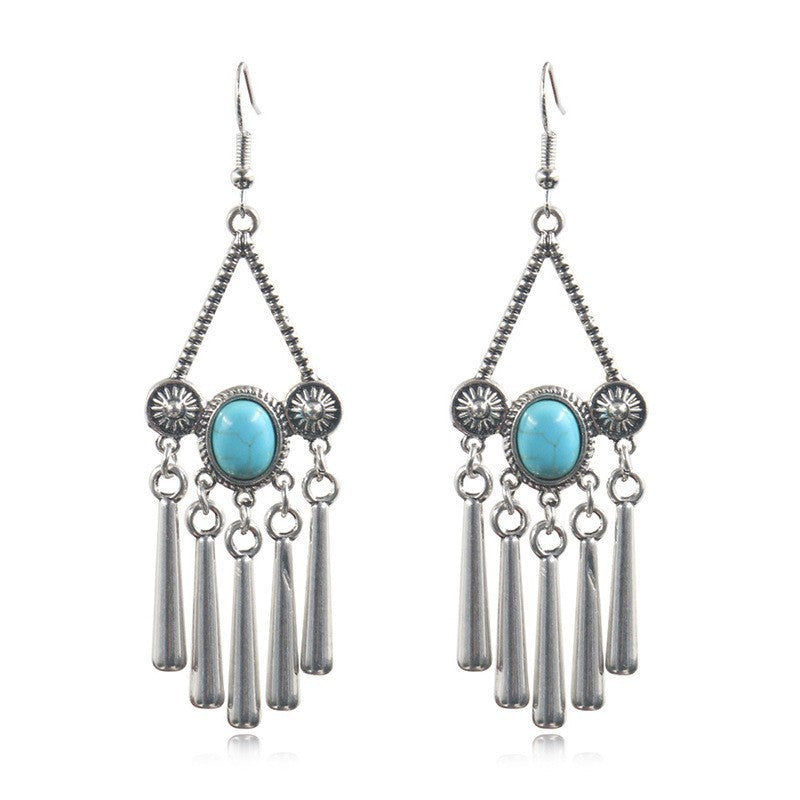 Pendientes de cobre de plata tibetana Yunnan Miaofeng al por mayor